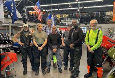 Riders gather at District Harley Davidson in Gaithersburg, Maryland, before embarking on Federal News Network's 4th Annual Motorcycle Ride for Charity.