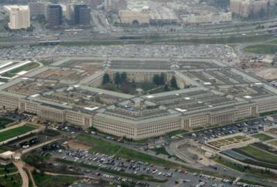 An aerial view of the Pentagon, in Arlington, Virginia.